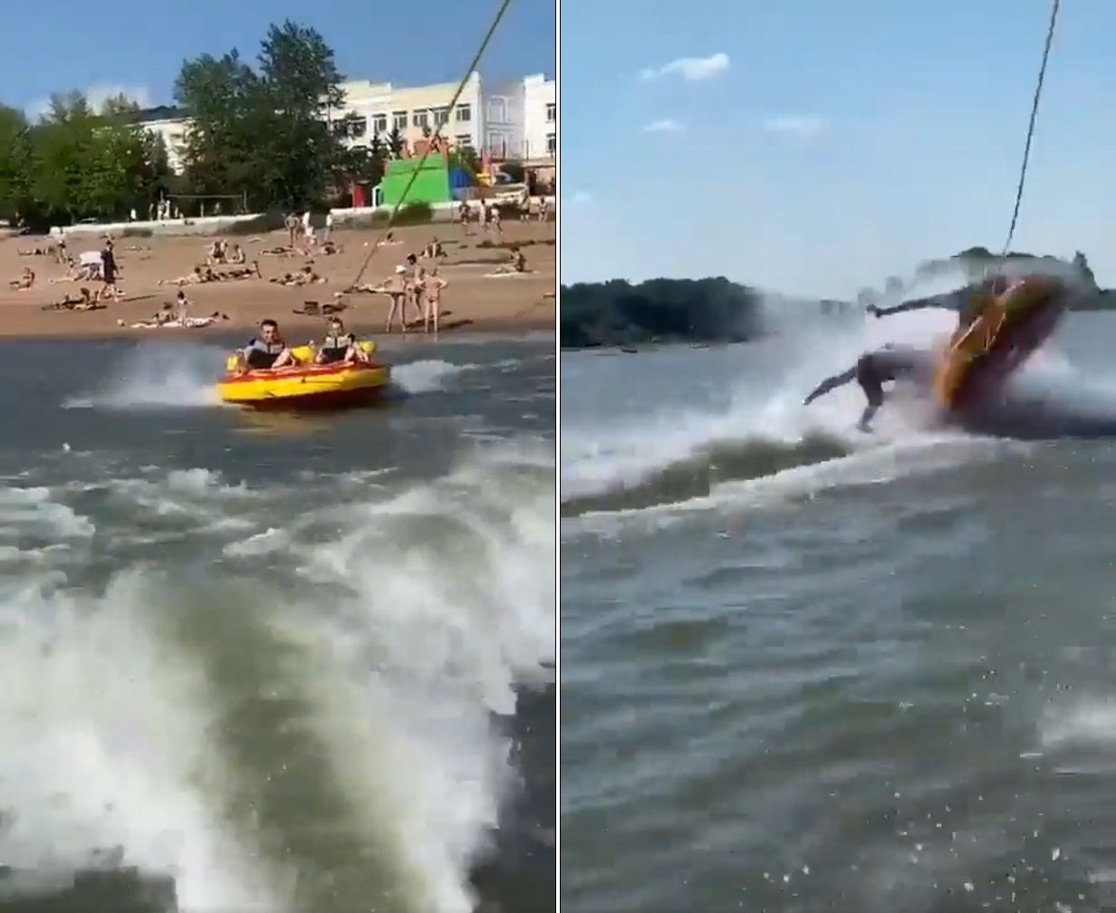 ▲俄羅斯有遊客在從事水上活動時，突遭水上摩托車撞擊慘死。（圖／翻攝自推特）