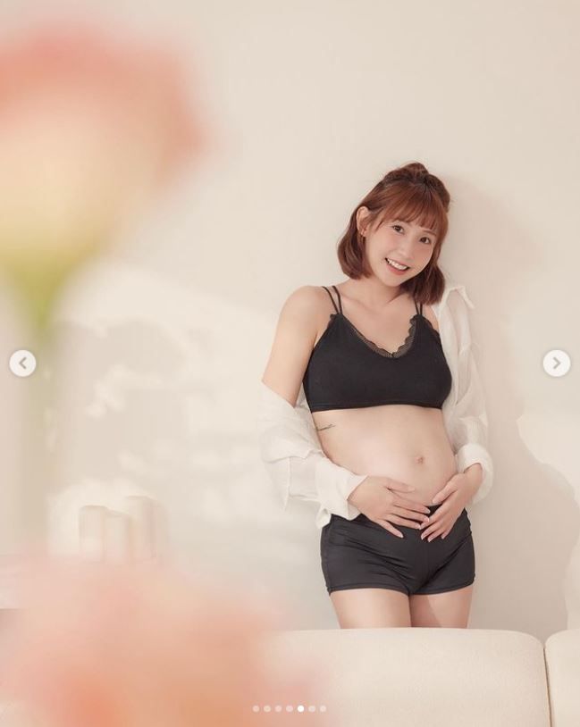 ▲粿粿懷孕約8個月。（圖／翻攝自Instagram／meigo.c）