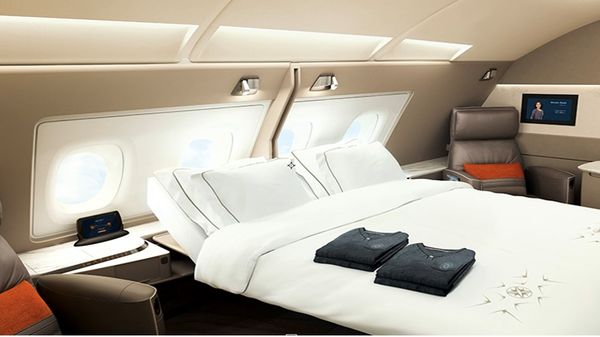 ▲▼新加坡航空A380客機的六間套房設計相當於飯店房間。（圖／新加坡航空官網）