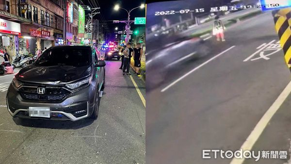 ▲萬里女穿越馬路遭撞擊 監視器畫面曝!她噴飛15米傷重不治。(圖/記者郭世賢翻攝)