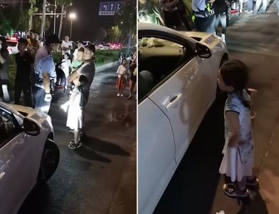 媽媽差點被車撞 6歲女童怒轟情侶「下來道歉!」霸氣一幕震撼網