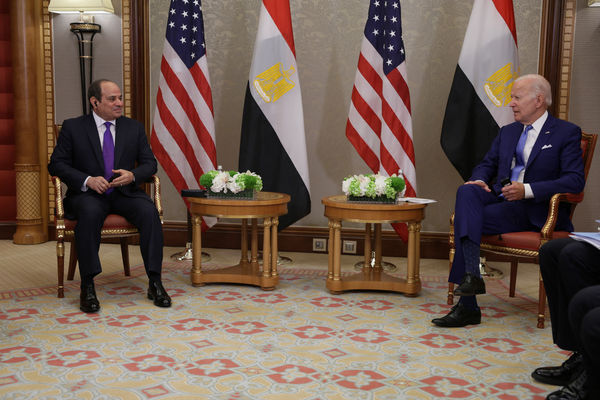 ▲▼埃及總統塞西（Abdel Fattah al-Sisi）與拜登會面。（圖／路透）