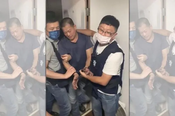 嫌犯李鴻淵遭警方逮捕。（民眾提供）