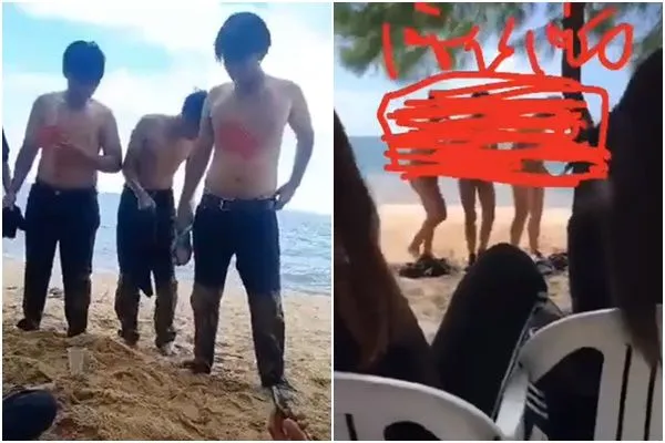 ▲▼泰國迎新霸凌。（圖／翻攝推特@RedSkullxxx）