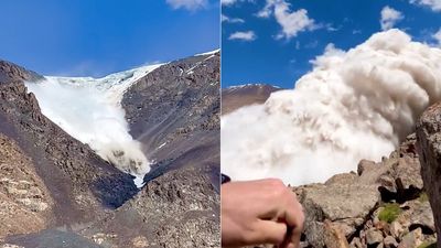「雪崩第一視角」超衝擊！驚險40秒差點將登山客淹沒：以為我會死