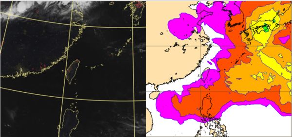 ▲▼今天類熱浪來襲。（圖／中央氣象局）