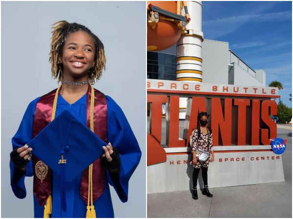 ▲▼美國德州13歲「天才少女」阿萊娜（Alena Analeigh Wicker）成為史上最年輕錄取美國醫學院的非裔學生。（圖／翻攝自IG／@thebrownstemgirl）