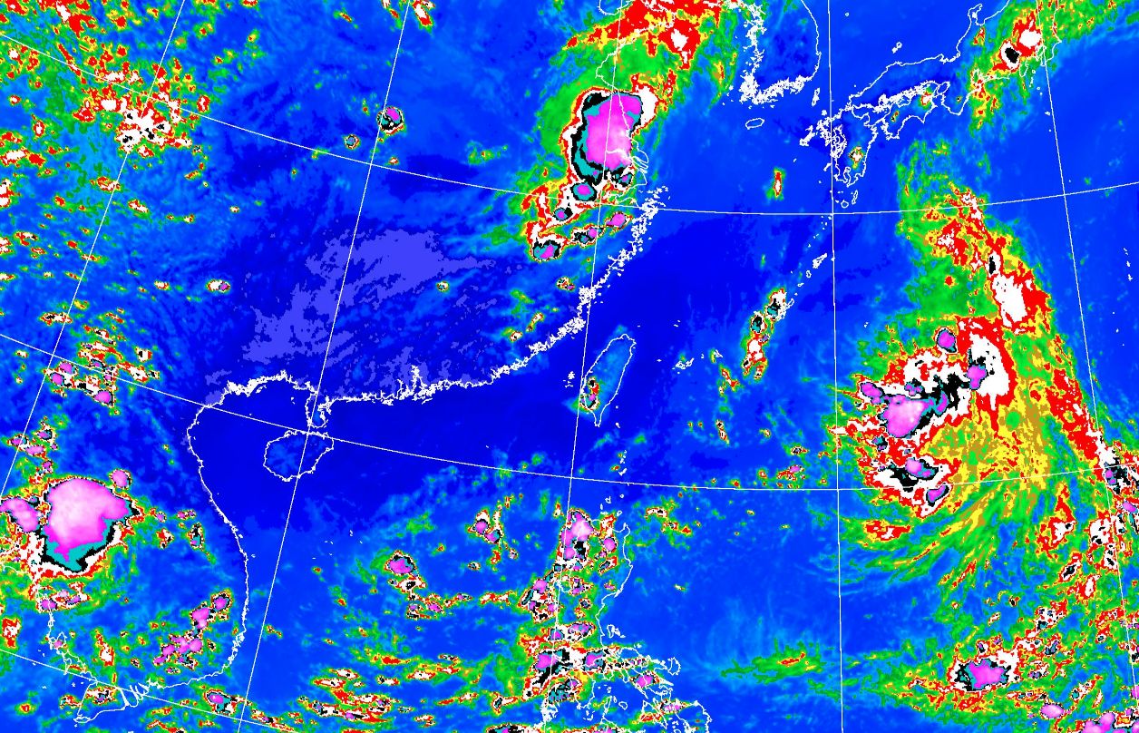▲台灣東邊海域的大低壓帶將於週五開始影響天氣。（圖／氣象局）