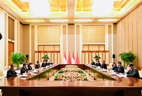 ▲大陸國家主席習近平在北京會見印尼總統佐科。（圖／路透）