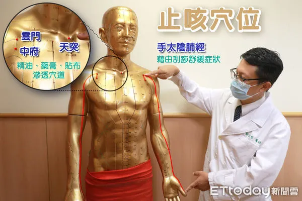 中醫師分享染疫止咳穴位。（圖／台中慈濟醫院提供）