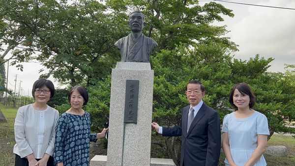 ▲▼黃土水作品〈山本悌二郎銅像〉返鄉，佐渡市與高雄市在進行友好交流合作備忘錄簽署儀式。（圖／文化部提供）