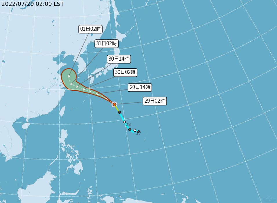 ▲▼颱風路徑圖。（圖／中央氣象局）