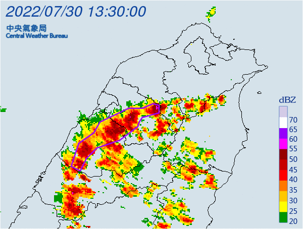 ▲▼氣象局針對新竹縣和苗栗縣發布大雷雨訊息    。（圖／氣象局提供）