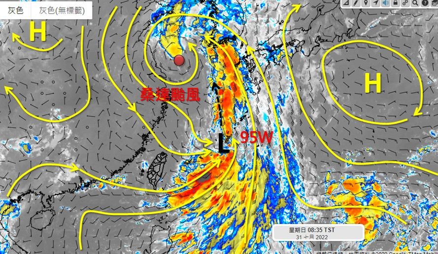 ▲低壓帶影響，明日起天氣不穩定。（圖／翻攝自Facebook／天氣職人吳聖宇）