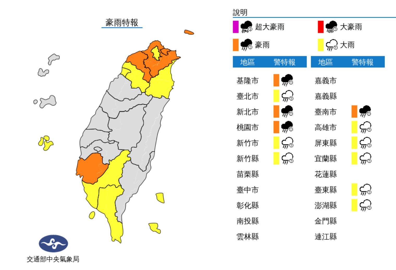 ▲氣象局發布豪大雨特報。（圖／氣象局）