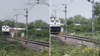 印度阿兵哥「搶快硬跨鐵軌」還揮手示意火車減速　當場遭撞擊彈飛