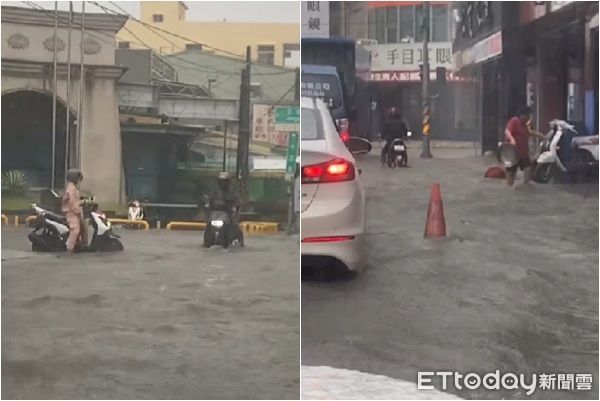 ▲▼台南永康淹水。（圖／記者林悅翻攝）