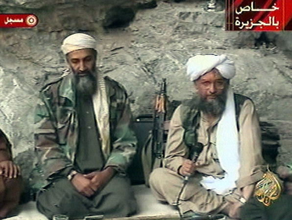 ▲▼蓋達組織（基地組織）首腦薩瓦里（Ayman al-Zawahiri）與賓拉登。（圖／達志影像／美聯社）
