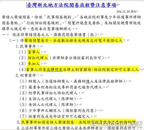 ▲▼依規定拒絕非案件當事人閱卷而遭無理辱罵的女書記官，上網PO文公布新北地院相關處理流程規定。（圖／翻攝臉書「靠北書記官」網頁）