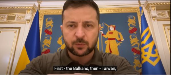 ▲▼烏克蘭總統澤倫斯基（Volodymyr Zelenskyy）在談話影片中提到台灣。（圖／翻攝自YouTube／烏克蘭總統辦公室）