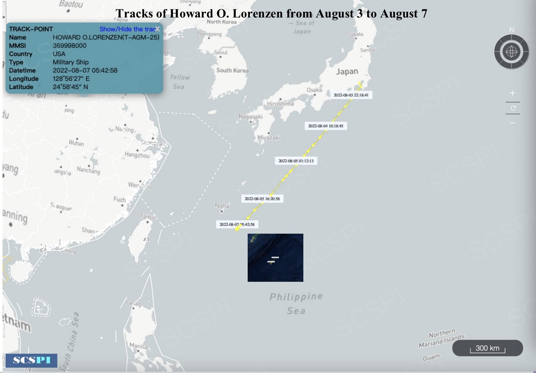 ▲▼ 美國海軍導彈測量船「霍華德洛倫岑號」（Howard O. Lorenzen）7日已經來到沖繩附近海域。（圖／翻攝自推特／SCS Probing Initiative）