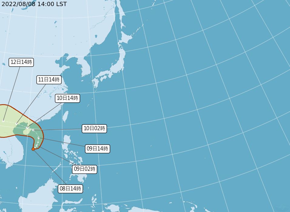 ▲▼熱帶低壓生成，有機會增強為今年第7號颱風「木蘭」。（圖／氣象局）