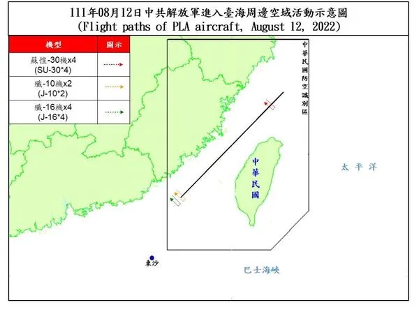 ▲▼0812共機動態。（圖／國防部提供）