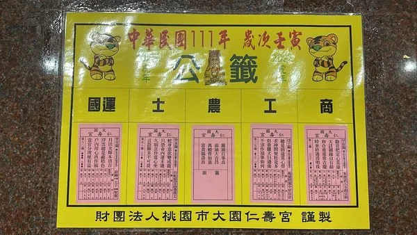 ▲▼桃園大園仁壽宮國運籤神預言。（圖／翻攝仁壽宮）