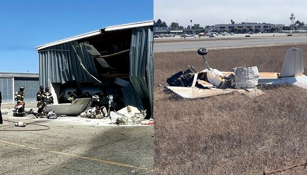 ▲▼加州有2架小型飛機在空中相撞後墜毀。（圖／翻攝自推特）
