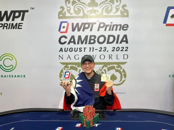 台灣競技撲克國家隊前往柬埔寨參加「WPT世界撲克巡迴賽」，團員鄭兆廷奪冠。（圖／翻攝自Facebook／戴興雄）