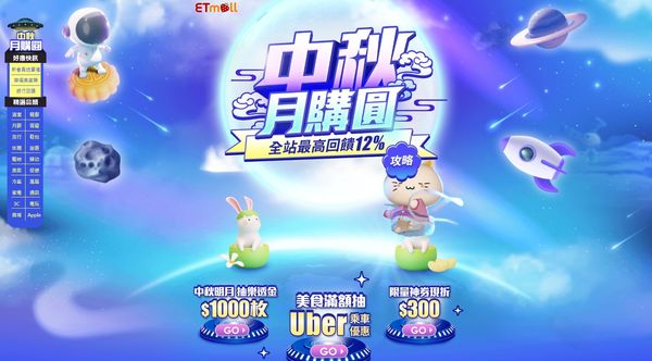 中秋節+99購物節　東森購物網消費抽Uber乘車金（圖／東森購物提供）