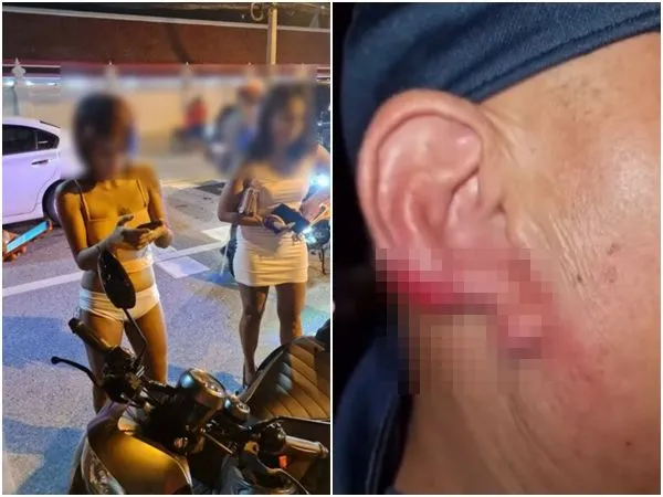 ▲▼泰國25歲從事性工作的女子喝醉酒，在大街上咬下男遊客的耳垂。（圖／翻攝自YouTube）