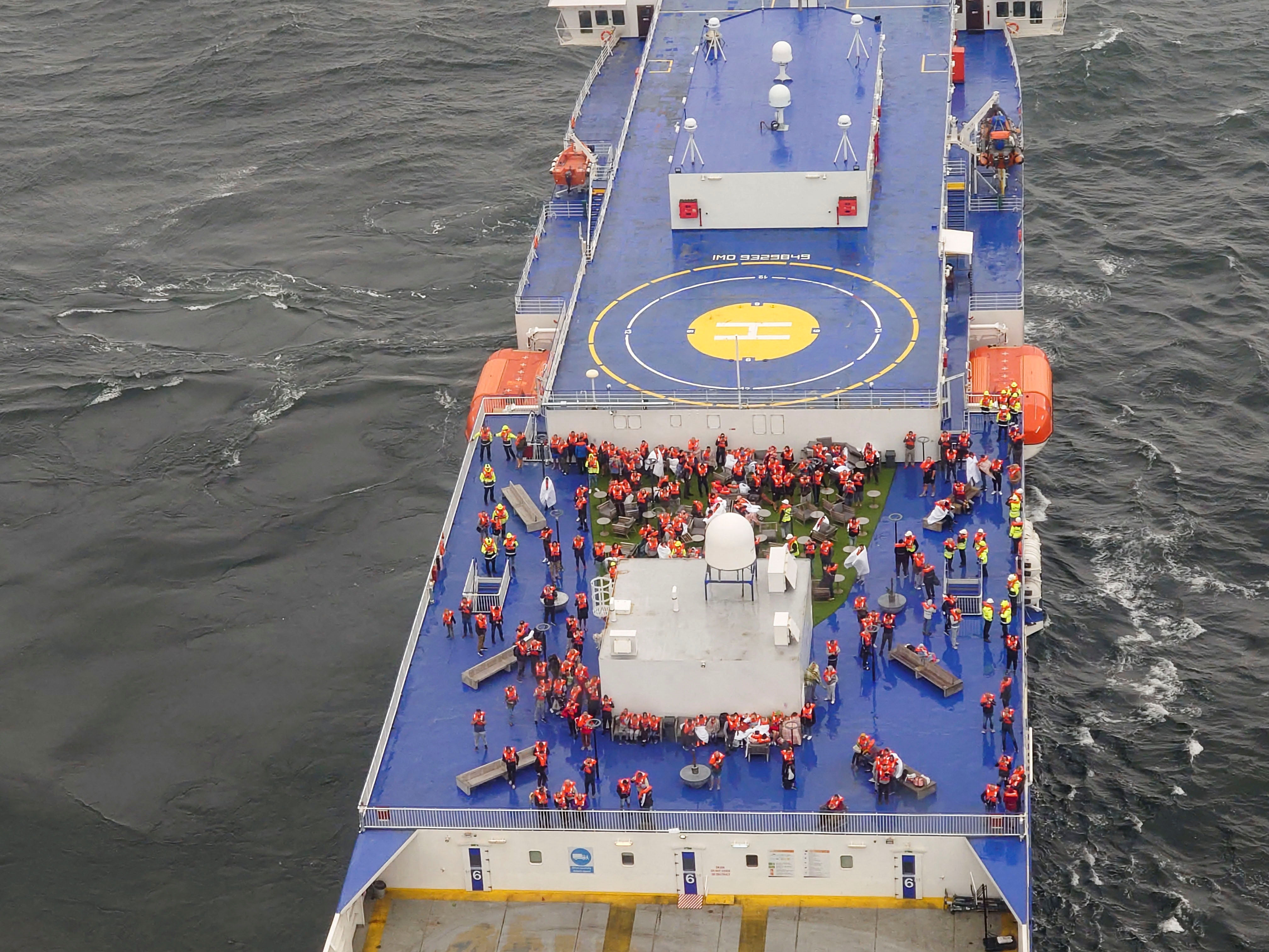 ▲瑞典渡輪「Stena Scandica」失火。（圖／路透）