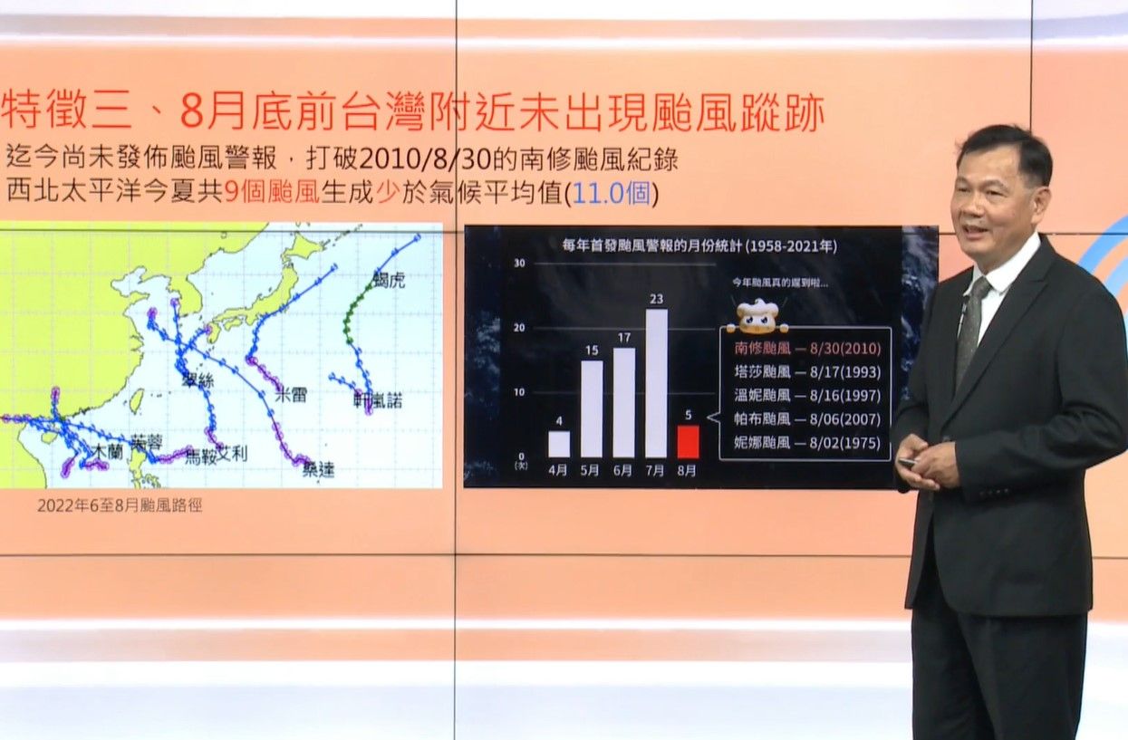 ▲▼氣象局說明7、8月氣候4特徵。（圖／翻攝氣象局直播）