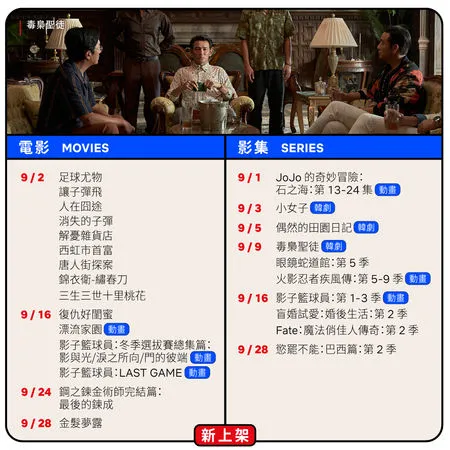 ▲▼Netflix 9月上架。（圖／翻攝自Facebook／Netflix）