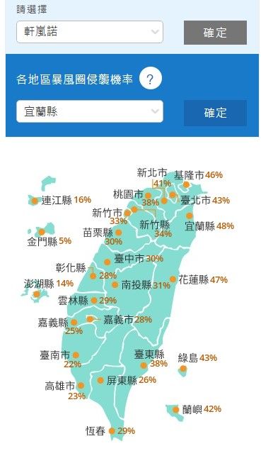 ▲▼「軒嵐諾」轉強烈颱風，暴風圈侵襲機率上升。（圖／氣象局）