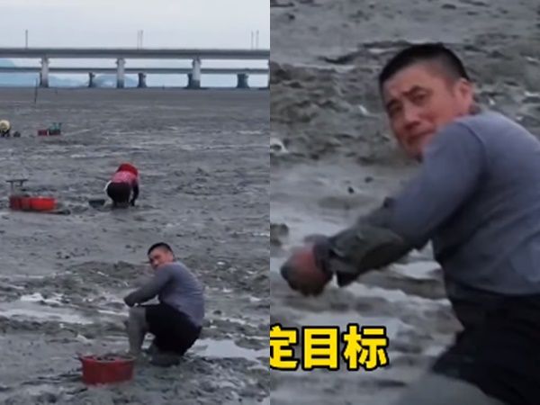 漁民隨手丟泥巴球，將無人機擊落。（圖／翻攝網易）