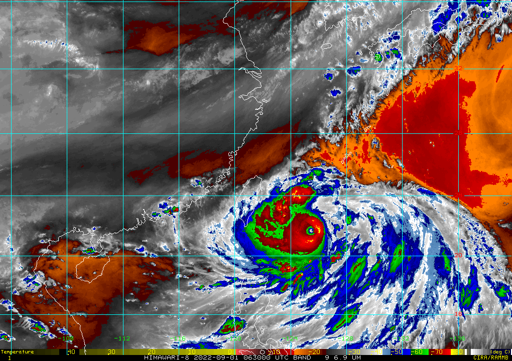 ▲▼軒嵐諾9/1下午最新位置。（圖／翻攝RAMMB/Himawari-8 Imagery）