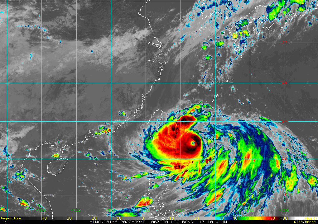 ▲▼軒嵐諾9/1下午最新位置。（圖／翻攝RAMMB/Himawari-8 Imagery）