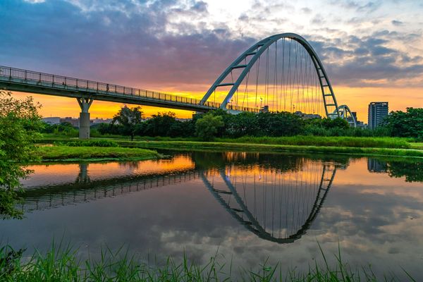 ▲新北市河濱公園,基隆河自行車道,新月橋,熊猴森樂園,山佳沐心池。（圖／新北市高灘處提供）