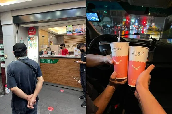 ▲「台灣迷因」分享和小黃運將一起去買飲料的有趣畫面。（圖／翻攝自Facebook／台灣迷因 taiwan meme）