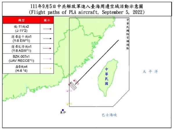 ▲▼0905共機動態。（圖／國防部提供）