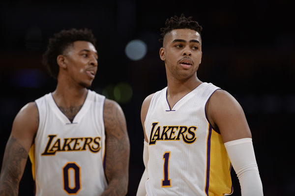 ▲▼ 楊恩（Nick Young）、羅素（D`Angelo Russell）過去因「偷拍」事件鬧翻。（圖／達志影像／美聯社）