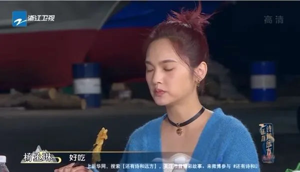 ▲重傳／楊丞琳吃豆腐魚 。（圖／翻攝自YouTube／中國浙江衛視官方頻道