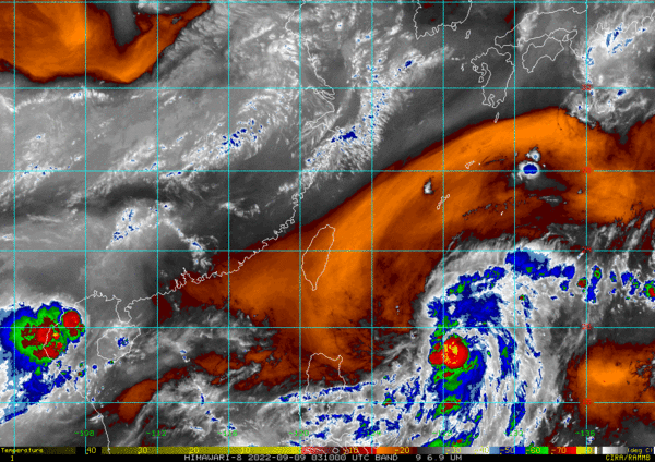 ▲▼梅花颱風9/9下午最新位置。（圖／翻攝RAMMB/Himawari-8 Imagery） 