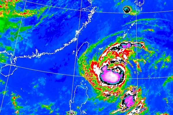 ▲▼衛星雲圖顯示梅花颱風9/10上午最新位置。（圖／氣象局） 