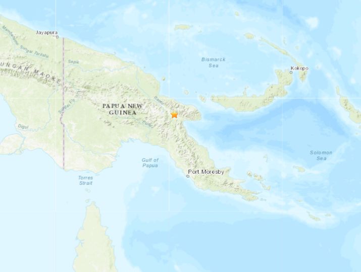 ▲▼巴布亞紐幾內亞爆發規模7.7強震。（圖／翻攝USGS）
