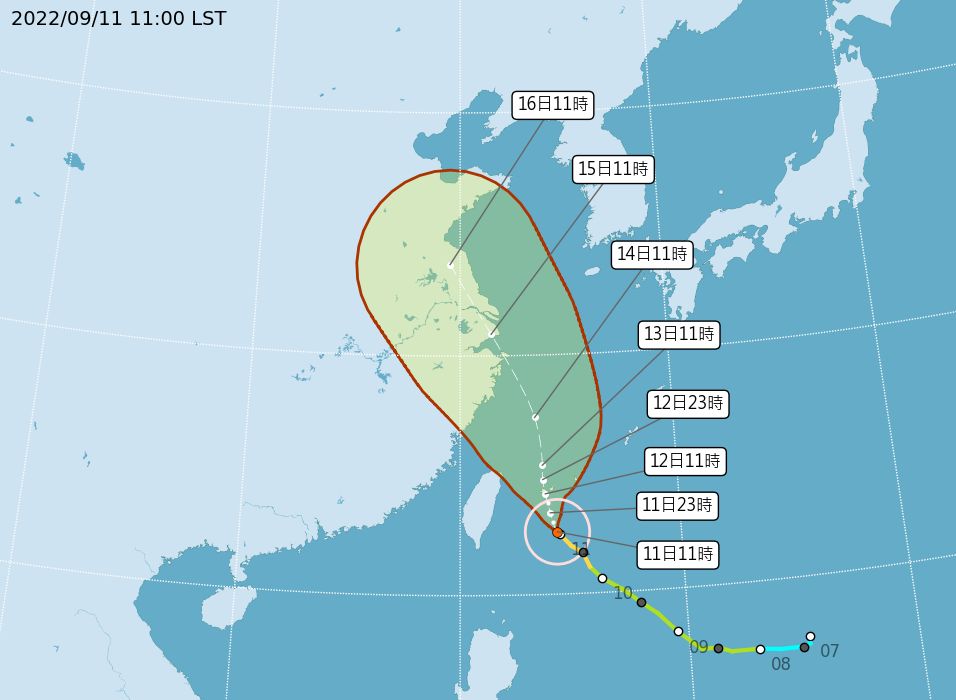 ▲▼氣象局11：30梅花颱風海上警報。（圖／氣象局）