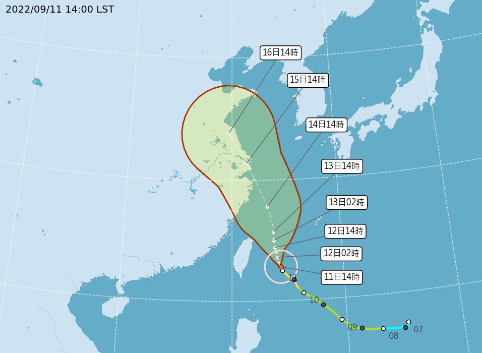 ▲▼氣象局14:30梅花颱風海上警報。（圖／氣象局）