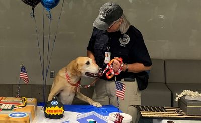 偵爆犬服役10年畢業啦! 退休派對收到「暖心回家驚喜」擁媽甜笑